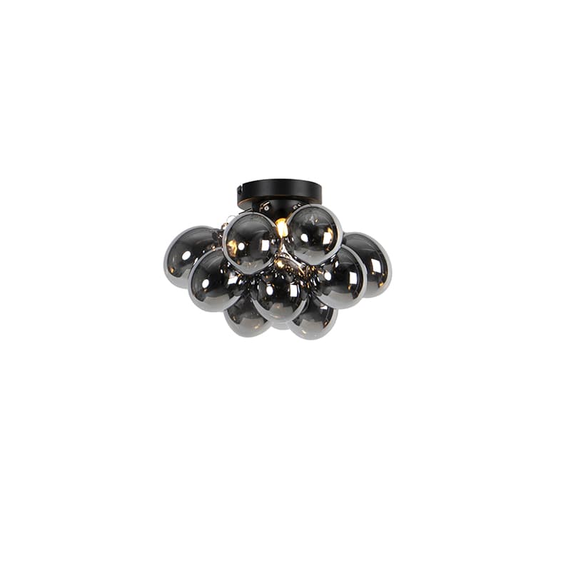 Design taklampa svart med rökglas 3-ljus - Uvas