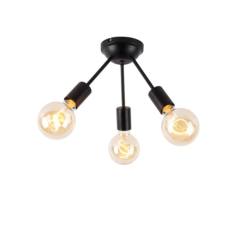 Modern taklampa svart 3-ljus - Sputnik