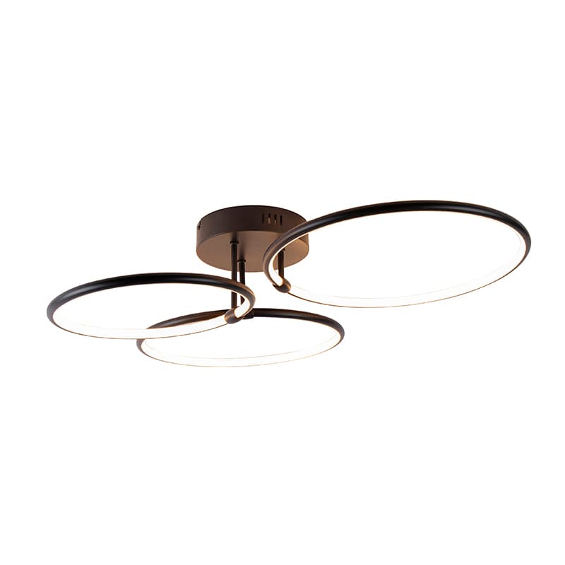 Design taklampa svart inkl. LED 3-stegs dimbar 3-ljus - Joaniqa