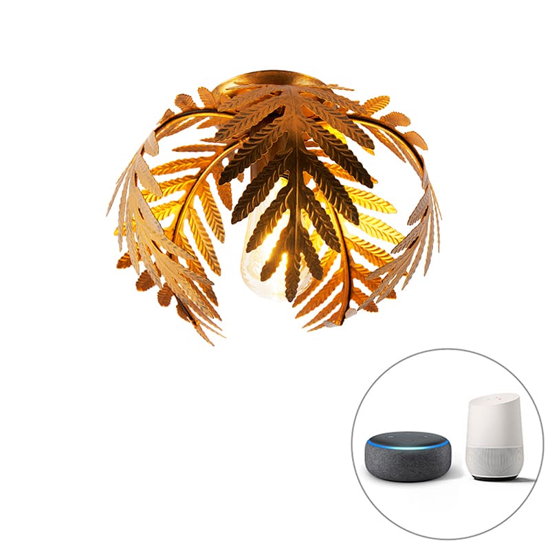 Vintage smart taklampa guld 24 cm inkl. WiFi ST64 - Botanica