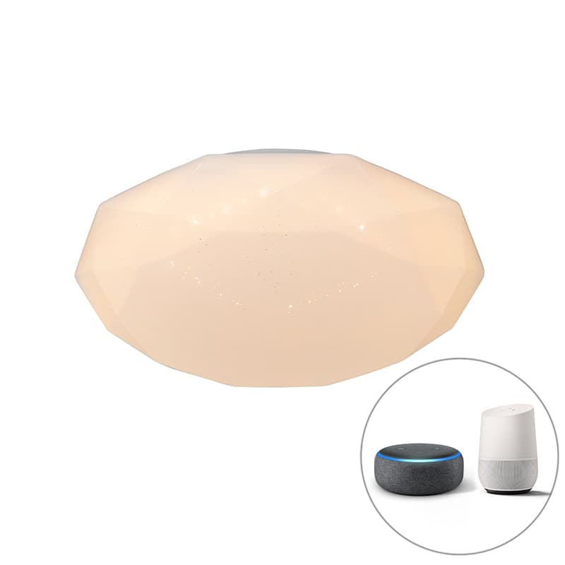 Smart taklampa vit 36 cm inkl. LED och dimmer - Emma