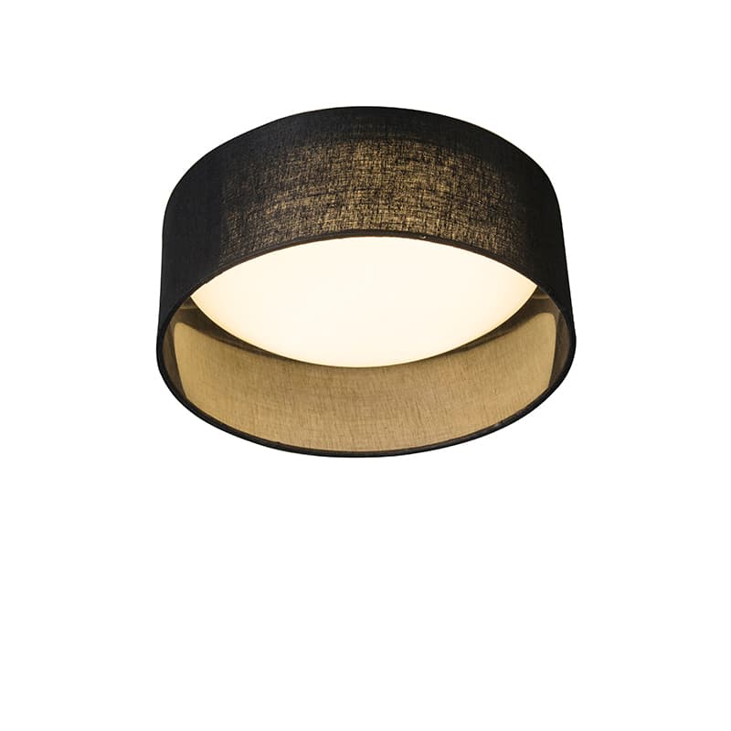 Taklampa svart 28 cm inkl LED - Drum Combi