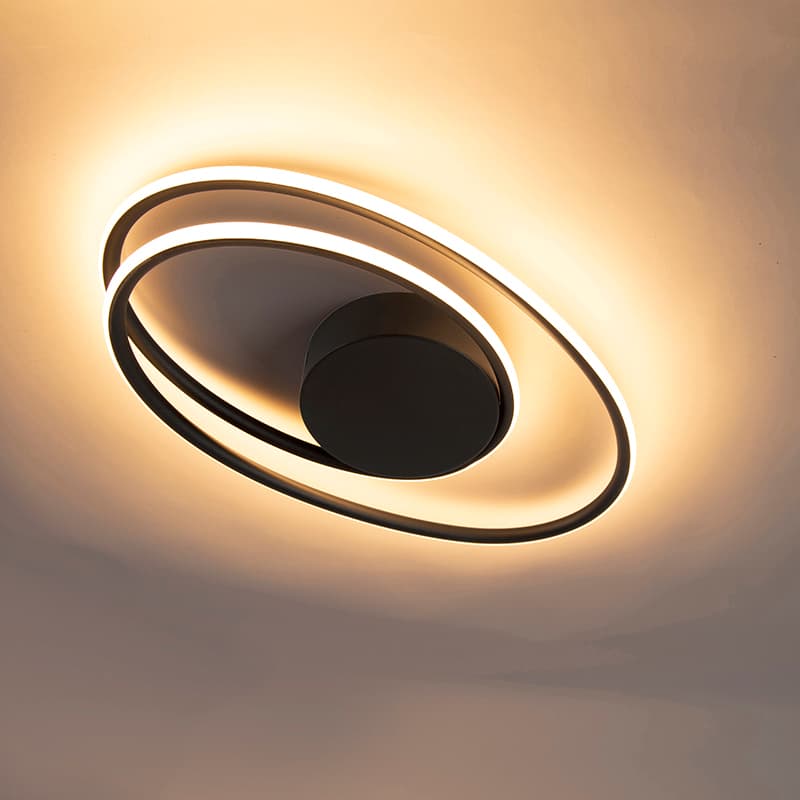 Design taklampa svart inkl. LED 3-stegs dimbar - Rowan