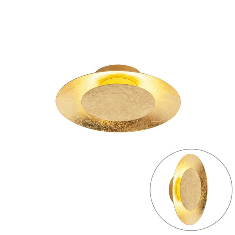 Art deco taklampa guld / mässing inkl LED - Sun