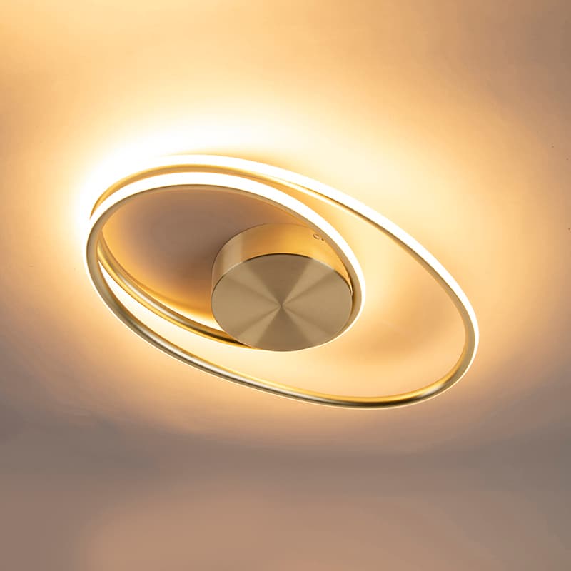 Design taklampa guld inkl. LED 3-stegs dimbar - Rowan