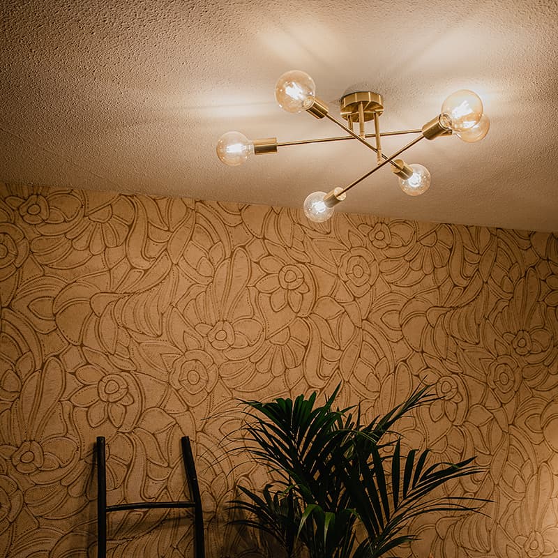 Industriell taklampa guld 6-lampor - Sydney Bondi