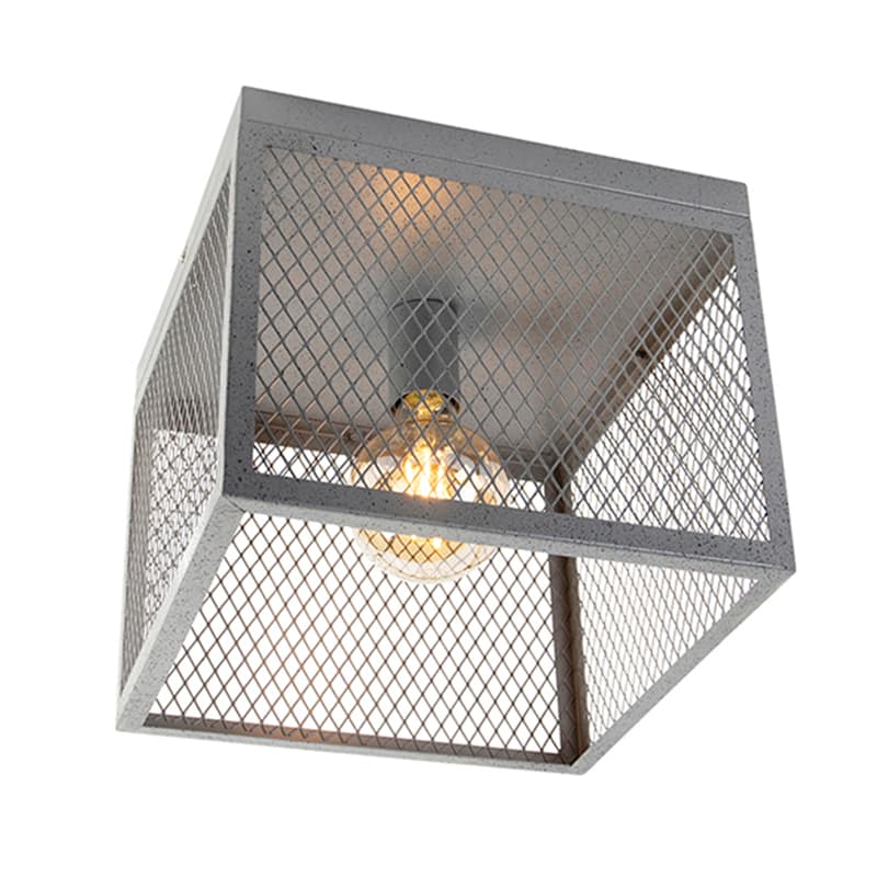 Industriell taklampa antik silver - Cage Robusto