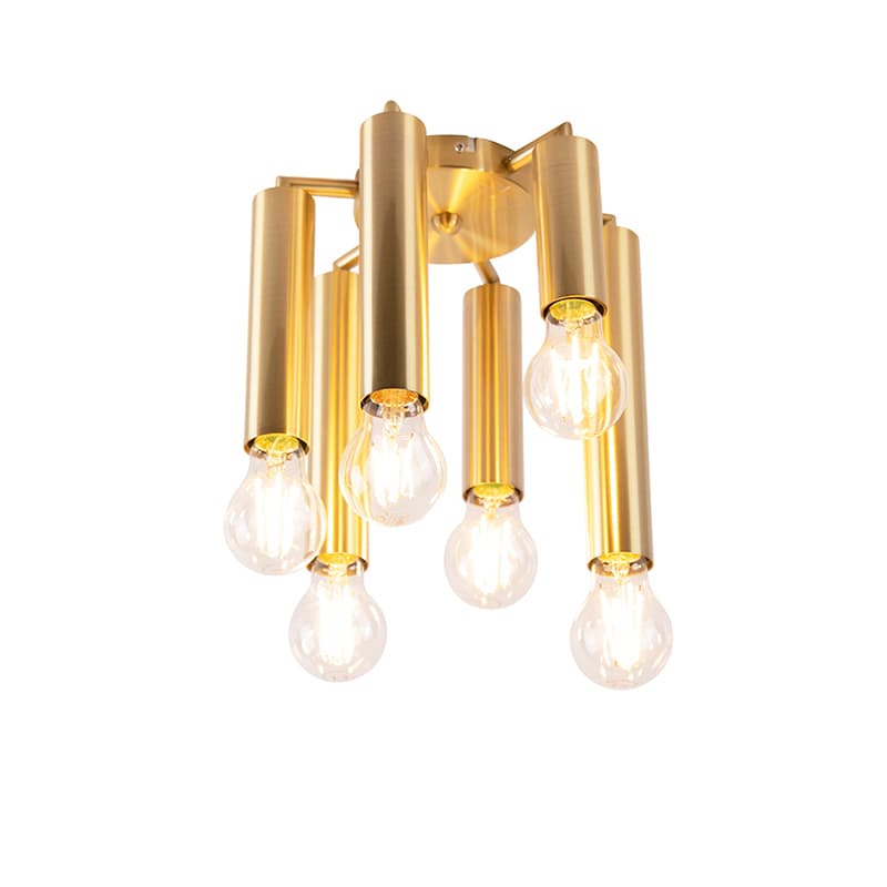 Art déco taklampa guld 6-ljus -Facil