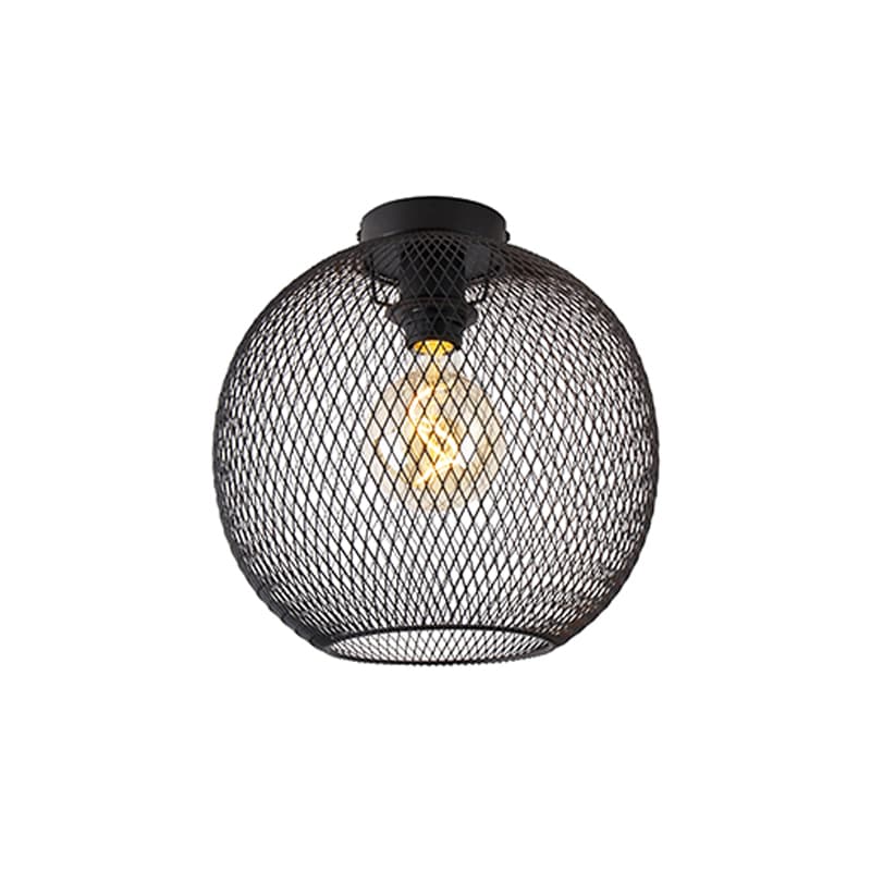 Modern taklampa svart 30 cm - Mesh Ball