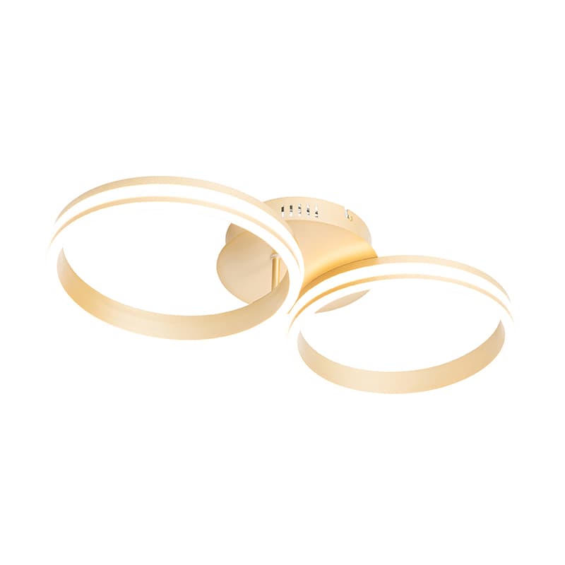 Taklampa mässing inkl LED 3-stegs dimbar 2-ljus - Rondas