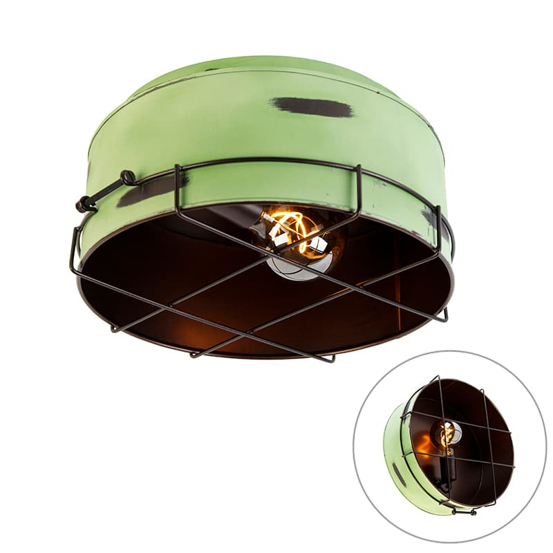 Industriell taklampa grön 35 cm - Barril