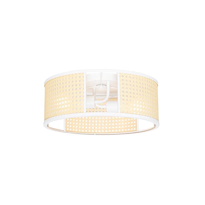 Retro taklampa vit med rotting 40 cm - Akira