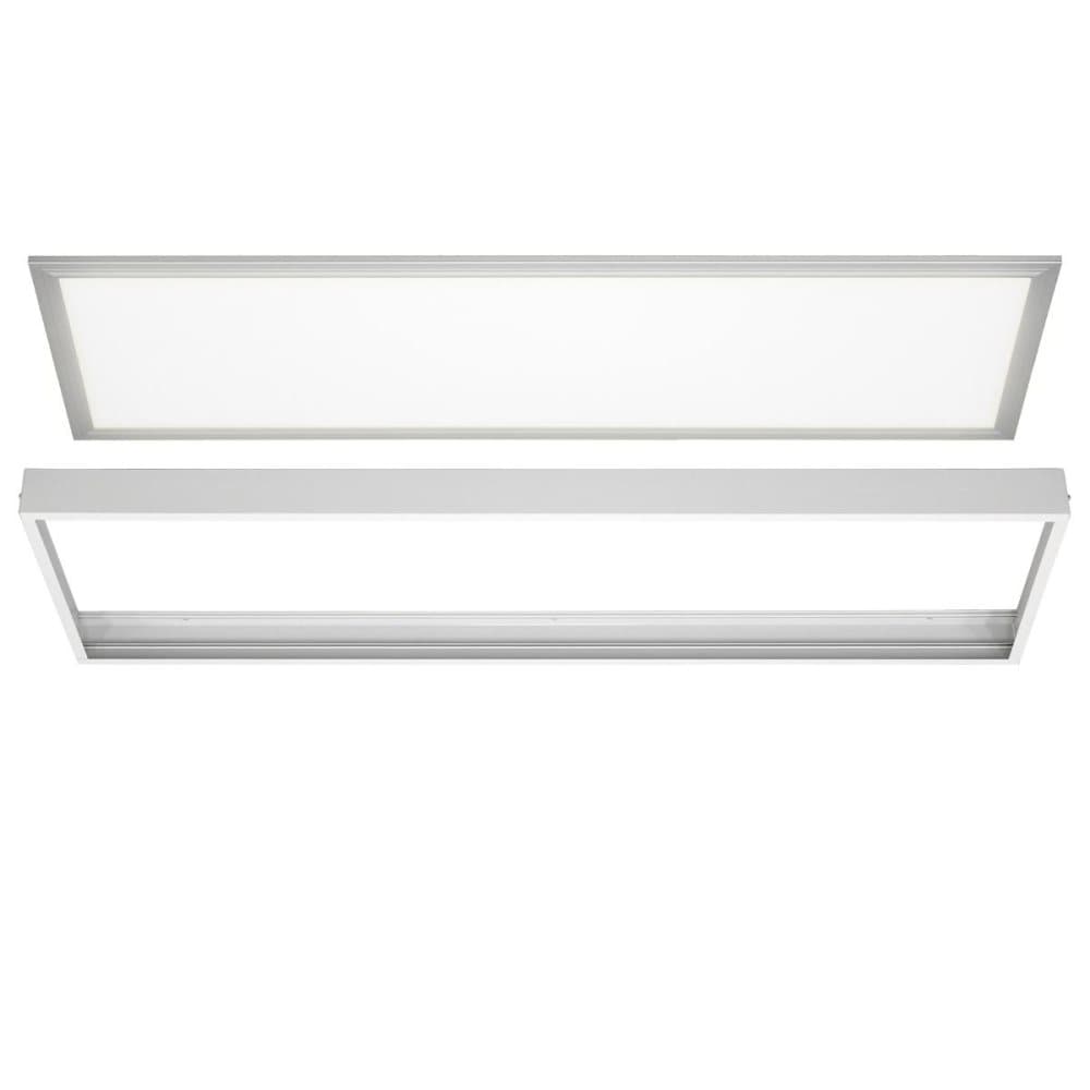 ECD Germany Ultraslim tunn LED-panel - 42W - 120 x 30 cm - DIMBAR - SMD 3014 - kallvit - 6000K - 220-240 V - ca 3010 lumen - infälld taklampa + ram