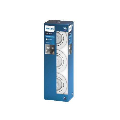 Philips Casement MyLiving taklampe, 3-pakning Hvit