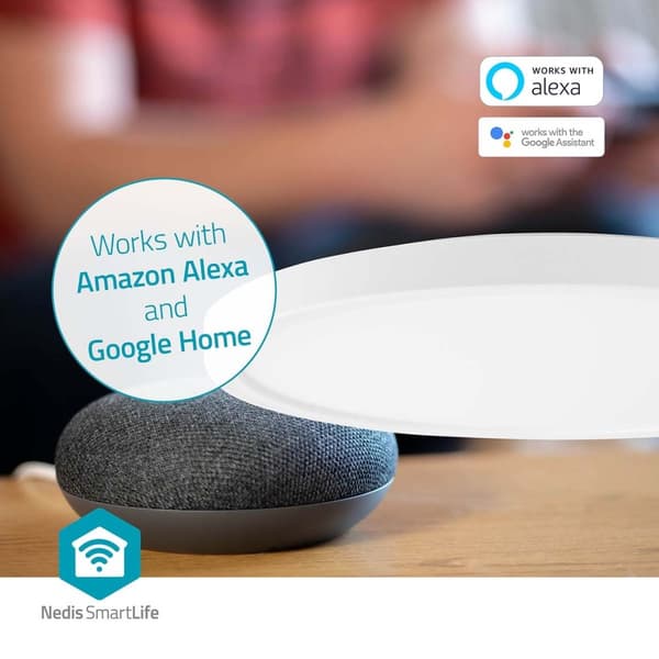 Nedis SmartLife Taklys | Wi-Fi | RGB / Varm til avkjølt hvitt | Rund | Diameter: 290 mm | 1800 lm | 2700 - 6500 K | IP20 | Energiklasse: F | Android™