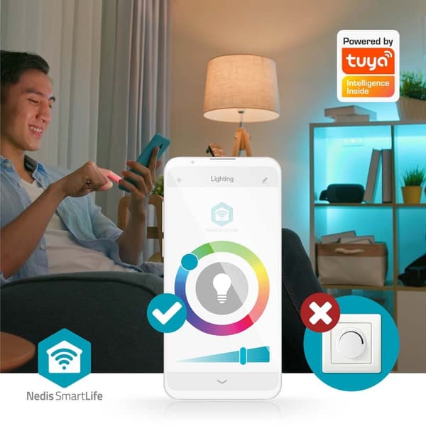 Nedis SmartLife Taklys | Wi-Fi | RGB / Varm til avkjølt hvitt | Rund | Diameter: 290 mm | 1800 lm | 2700 - 6500 K | IP20 | Energiklasse: F | Android™
