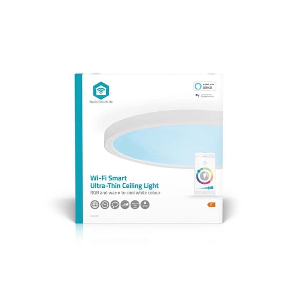 Nedis SmartLife Taklys | Wi-Fi | RGB / Varm til avkjølt hvitt | Rund | Diameter: 290 mm | 1800 lm | 2700 - 6500 K | IP20 | Energiklasse: F | Android™