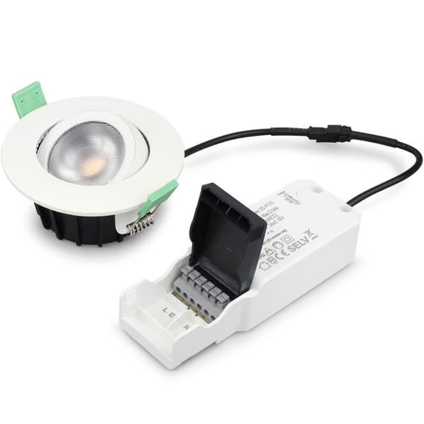 Llitt Ellen innfelt downlight dim-til-varm 520lm IP65 3-pak hvit