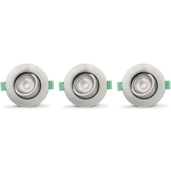 Llitt Ellen Innfelt downlight Dim-to-Warm 520lm IP65 3-pak børstet stål