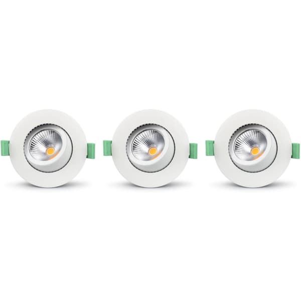 Llitt Lisa dimbar innfelt downlight 3000K 600lm IP65 3-pak Hvit