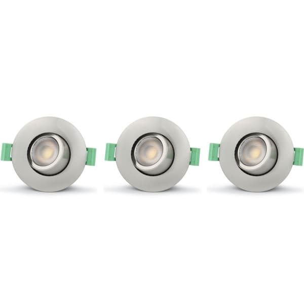 Llitt Sanna dimbar innfelt downlight 3000K/4000K 520lm IP65 3-pk børstet stål