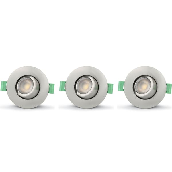 Llitt Sanna dimbar innfelt downlight 3000K/4000K 520lm IP65 3-pk børstet stål