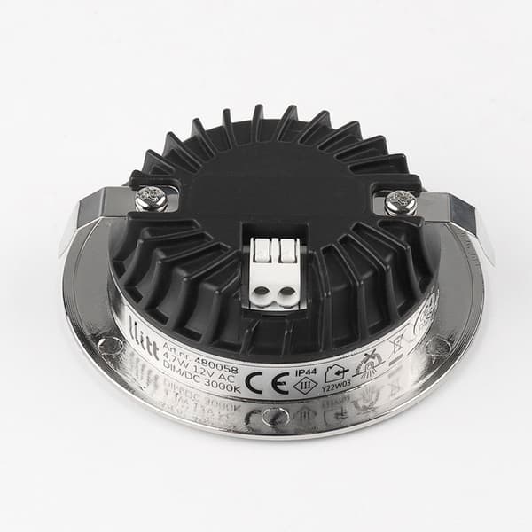 Llitt Alice 12V innfelt downlight 3000K IP44 340lm børstet stål 1-pk