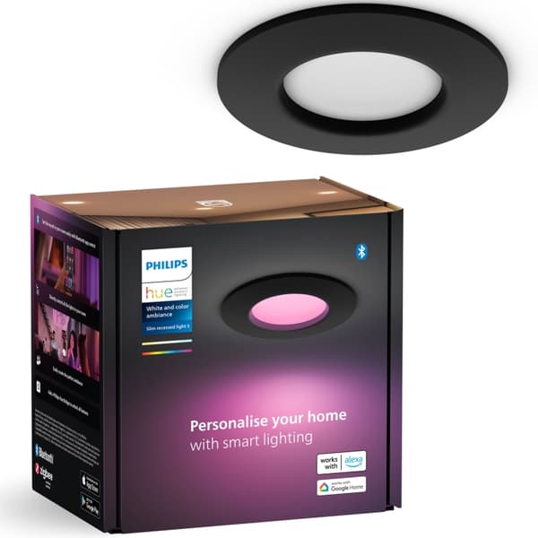 Philips Hue Slim Downlight S 90mm White and Color Ambiance Svart 1-pack Svart