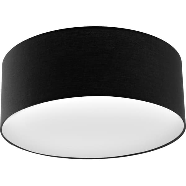 Loftlampe Circum, tekstilskærm i hørlook - sort