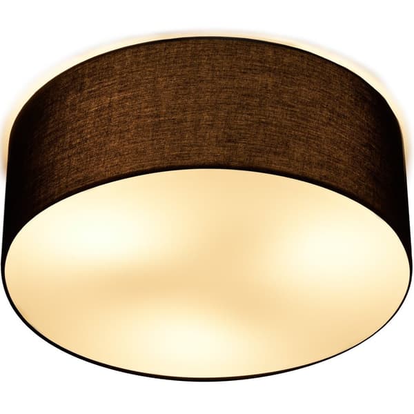 Loftlampe Circum, tekstilskærm i hørlook - sort