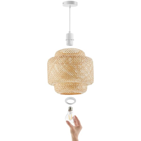 Loftlampe Lignea Lux af bambus, i boho-stil, 40W - brun