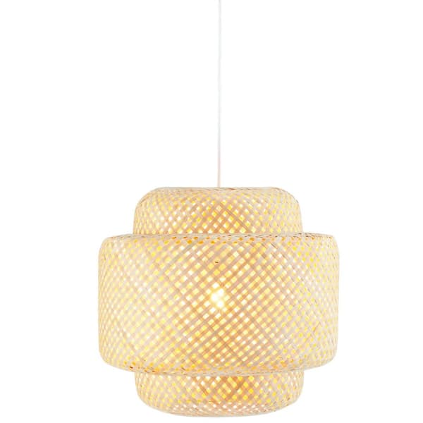 Loftlampe Lignea Lux af bambus, i boho-stil, 40W - brun