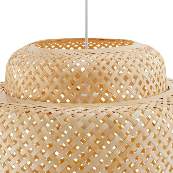 Loftlampe Lignea Lux af bambus, i boho-stil, 40W - brun