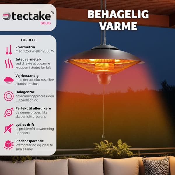 Varmelampe Solaris, Infrarød Orbit 2500W - sort