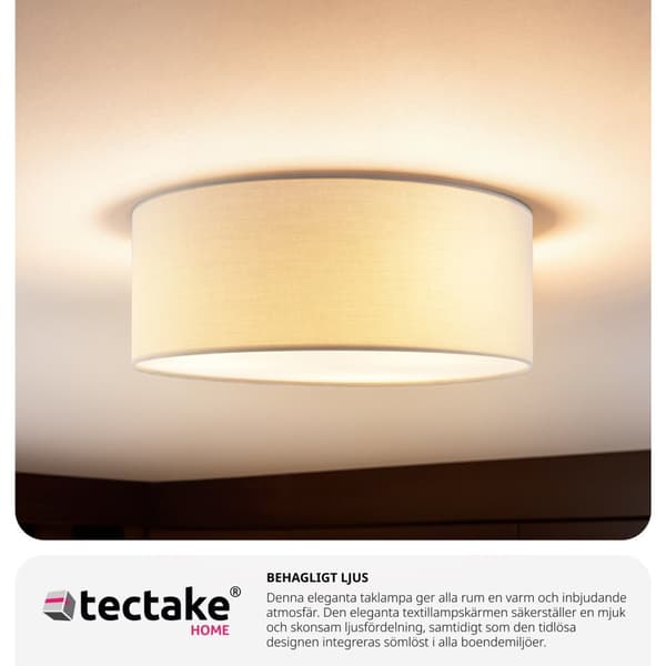 Taklampa Circum, plafond i linne - vit