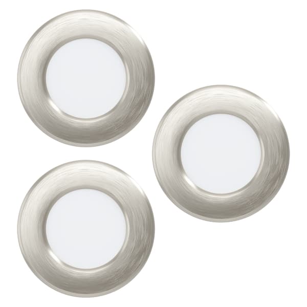 Eglo FUEVA 5 INNBYGGINGSSETT - 86mm - satineret nikkel Satin Stål, Hvit
