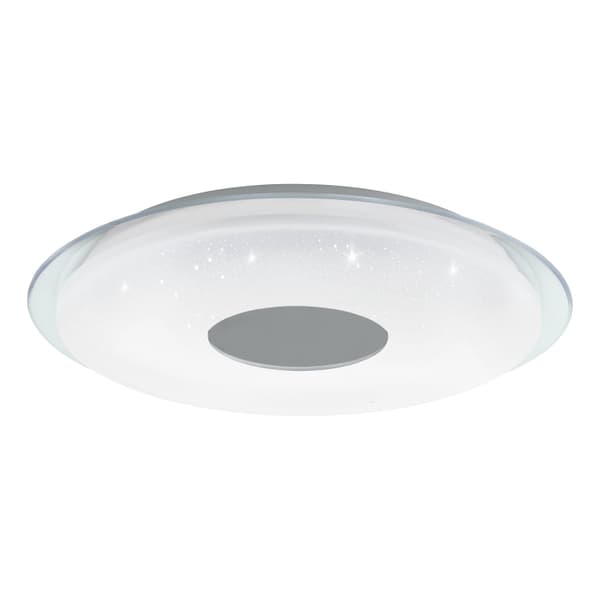 Eglo Totari-Z taklampa krom och vit med kristalleffekt Ø56 - TW - Zigbee, Bluetooth Krom, Transparent, Vit
