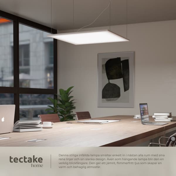 LED-panel Lucerna, ultratunn, varmvit, strömsnål - 62 x 62 cm