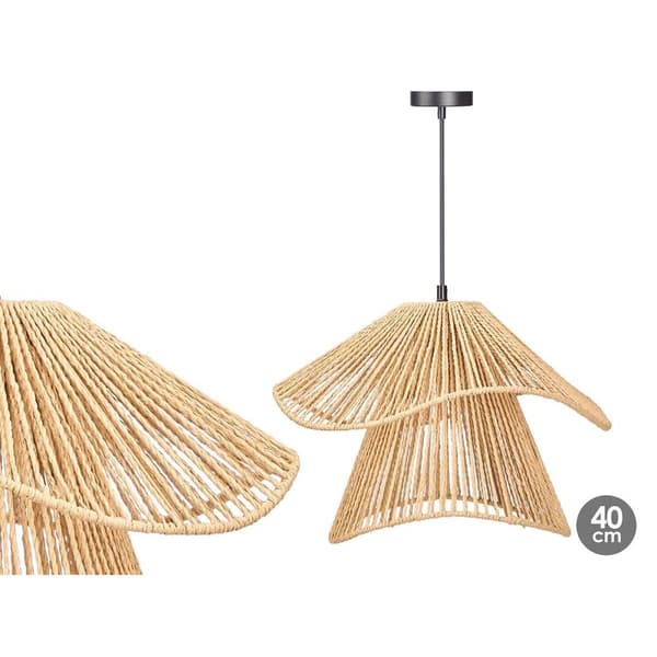 Taklys 24B513 Svart Naturell Metall Papir 40 W 41 x 30 x 41 cm (4 enheter)