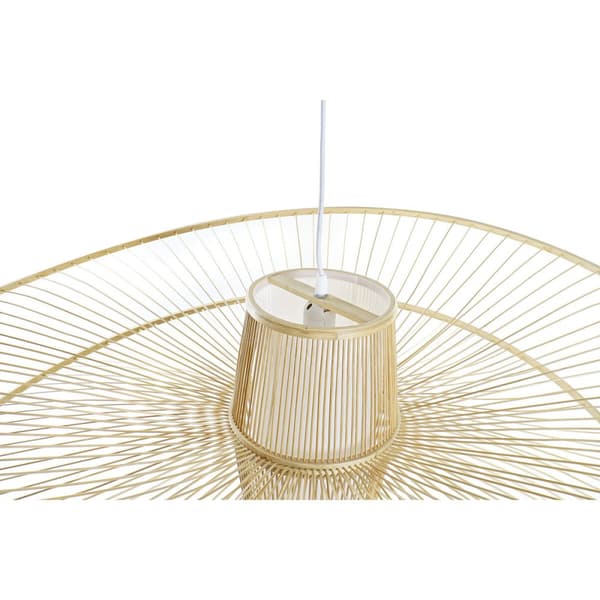 Loftslampe DKD Home Decor Hvid Natur Bambus 50 W 100 x 100 x 32 cm