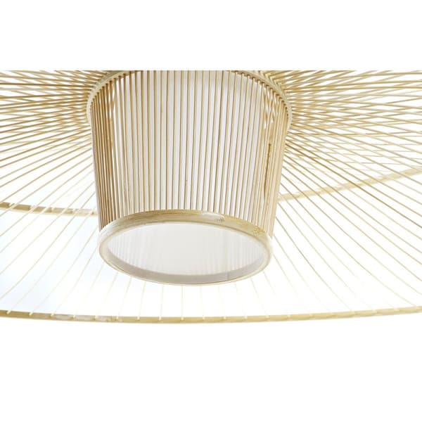 Loftslampe DKD Home Decor Hvid Natur Bambus 50 W 100 x 100 x 32 cm