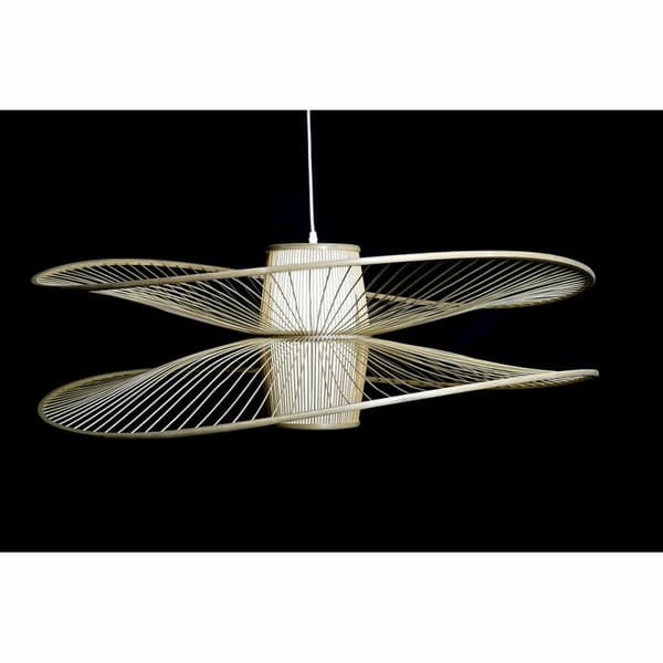 Loftslampe DKD Home Decor Hvid Natur Bambus 50 W 100 x 100 x 32 cm