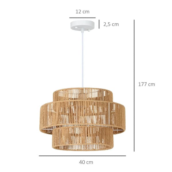 Pendel Lampe, 40x40x177 cm, Brun