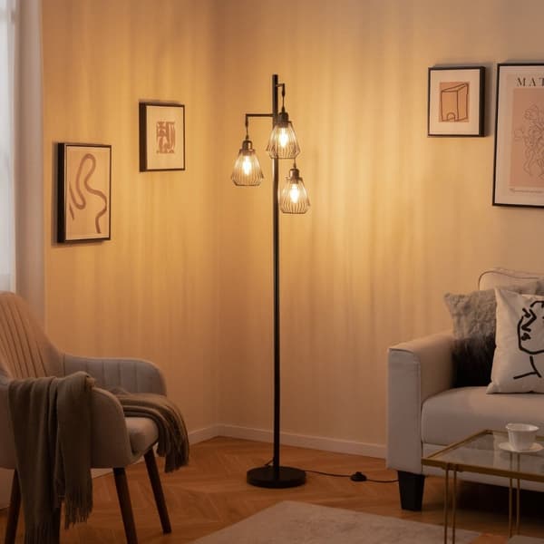 Gulvlampe, 25x168 cm, Sort
