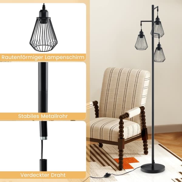 Gulvlampe, 25x168 cm, Sort
