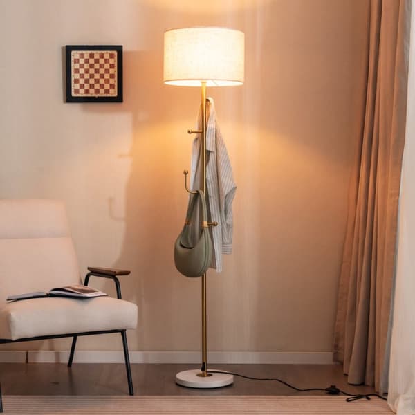 Gul Hvid Beige Gulv Lampe Tøjstativ, 29x166.5 cm