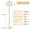 Miniatyrbillede 7 af 8: Gul Hvid Beige Gulv Lampe Tøjstativ, 29x166.5 cm