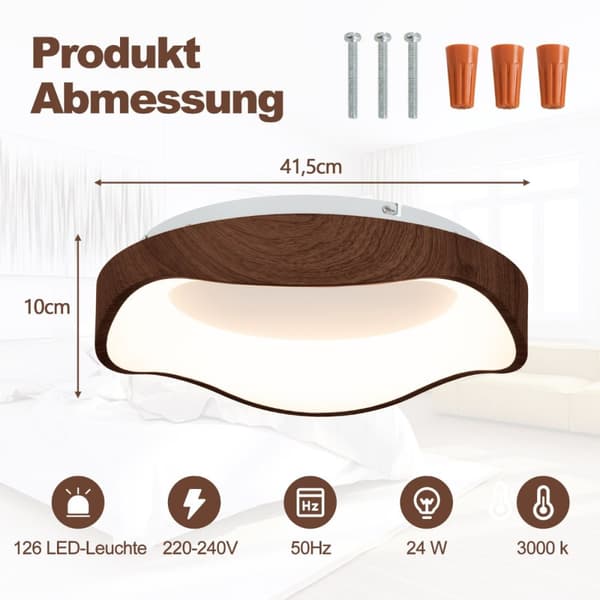 LED loftlys, 24W, 41,5x10 cm, Natur