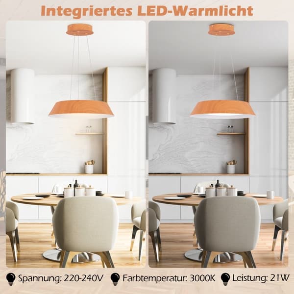 LED loftlys, 40x40x145 cm, Naturlig