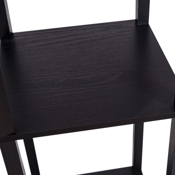 Bogreol med lampe, 26x26x160 cm, Sort og Hvid